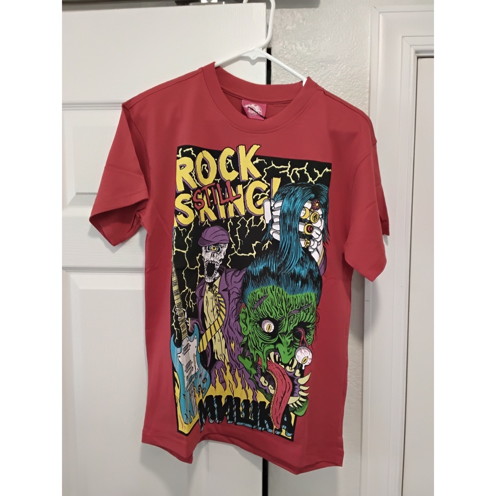 Mishka NYC Rock Still Sucks Graphic T-Shirt Mens Medium Red Streetwear‎ MSK-28